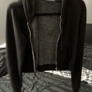 Black zip up sweater , brandy Melville